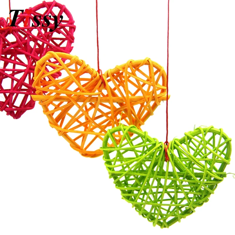 

5PCS 10CM Colorful Rattan Heart Sepak Takraw DIY Rattan Ball Home Garden/Birthday/Wedding Party Decoration Supplies Kids Gifts
