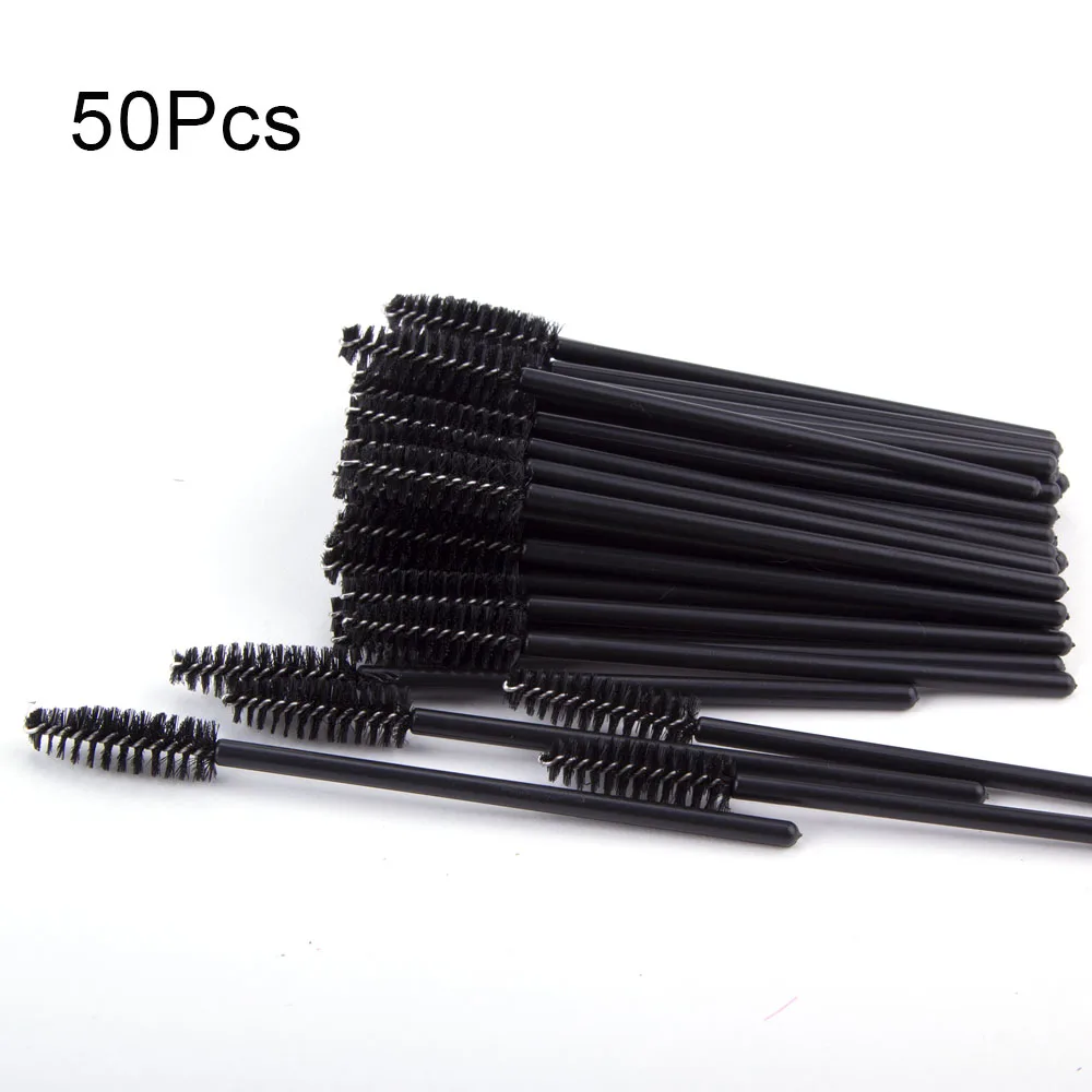 50pcs black 50 шт., одноразовые кисти для наращивания ресниц, палочки, аппликаторы для ресниц, аксессуары для ресниц, косметические кисти для ресниц, инструменты для макияжа - Цвет: 50pcs black