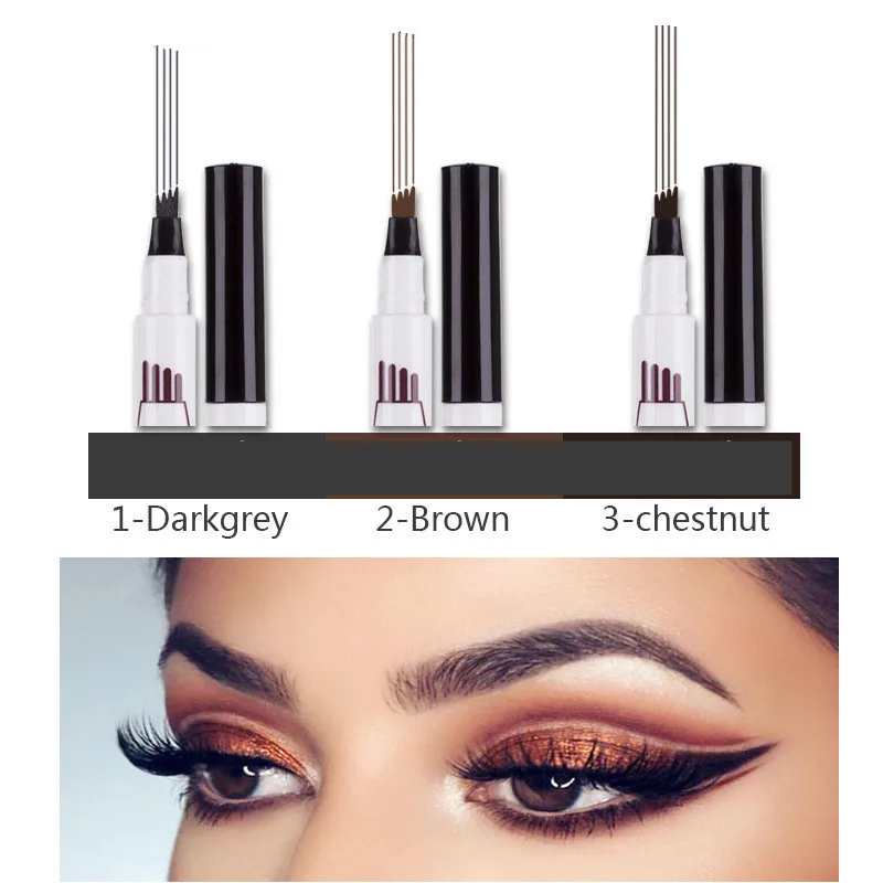 Карандаш для бровей Microblading водостойкая вилка кончик тату 4 головки тонкий эскиз