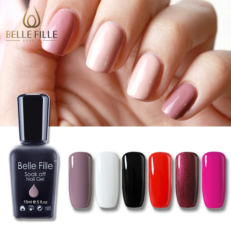 BELLE FILLE 15 мл УФ гель для ногтей 6 шт./партия телесный розовый отмачиваемый Гель