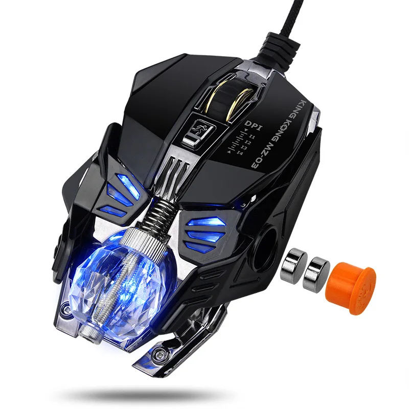 Wried игровая мышь с 4000 dpi Новый professional macro program кабель металлический демонтаж 8 buttom большая Механическая