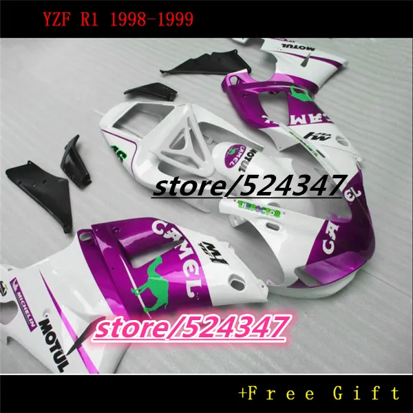 

Fei-fairings set for 1998 1999 YZF-R1 purple white black YZF R1 98 99 custom full fairing kit Motorcycle Accessories & Parts