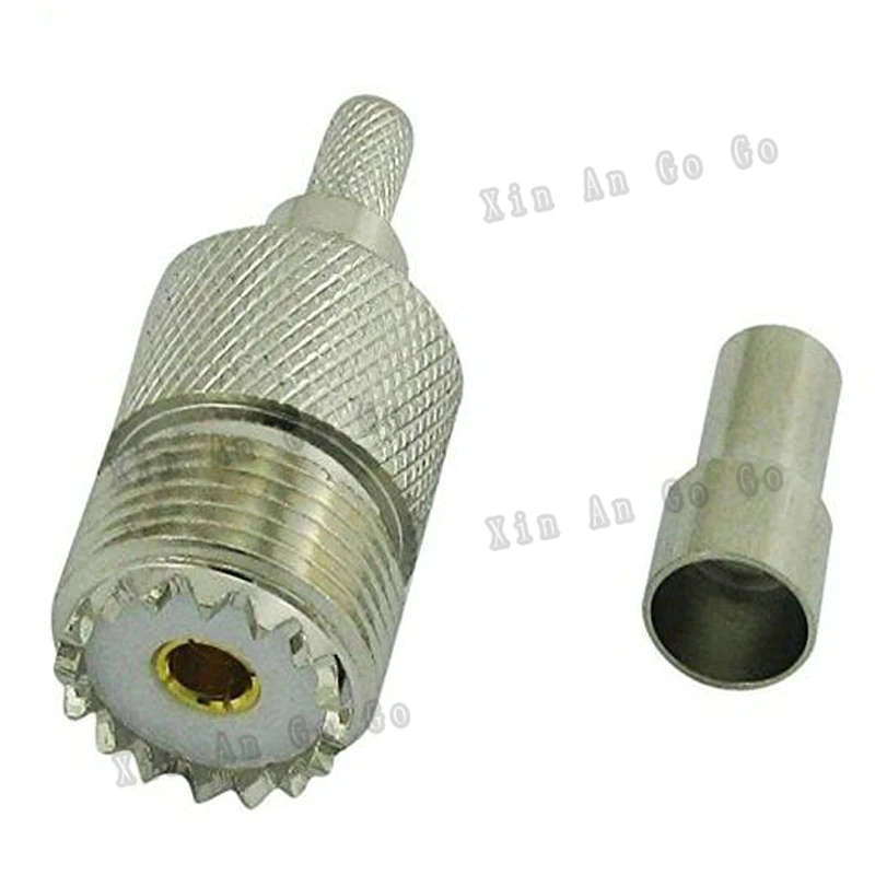 UHF SO239 женский обжимной радиочастотный коаксиальный соединитель прямой обжим для