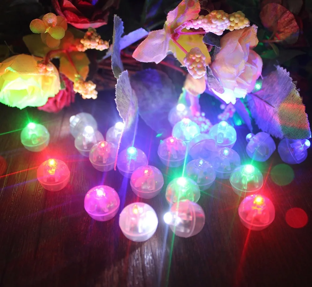 2000 шт RGB флэш Круглые лампы мини шар светодиодный свет светящийся фонарь для