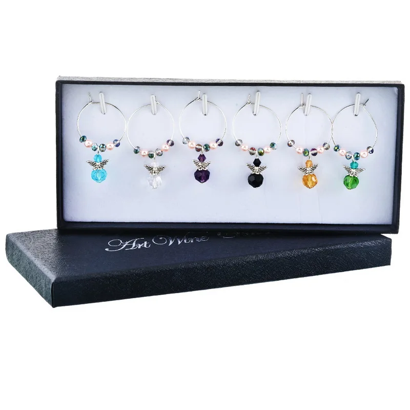 1 коробка маркер на стакан для вина Новогоднее украшение кристальная подвеска