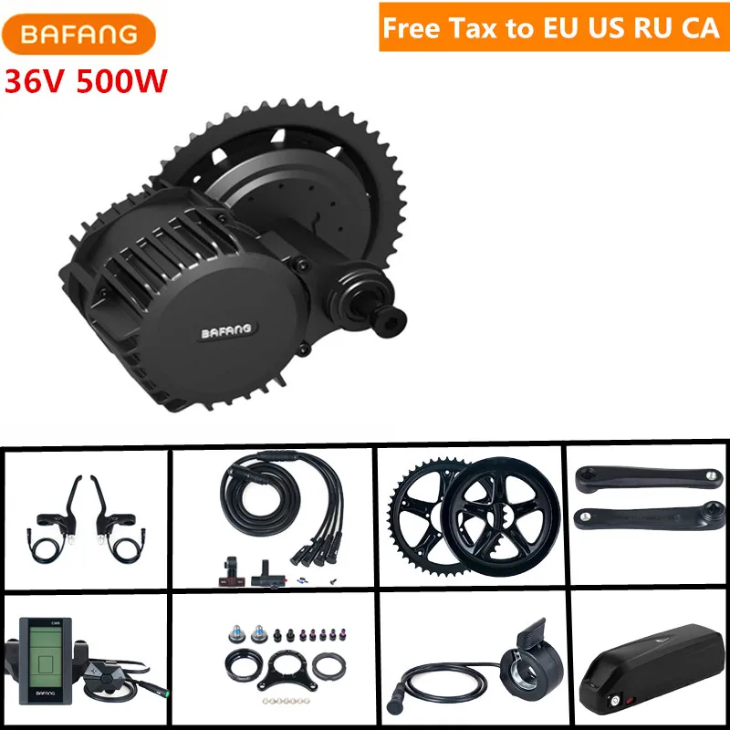 Bafang 8fun 36 в 500 Вт BBS02B среднемоторный Привод комплекты Crank C965 C961 Электрический велосипед Ebike комплекты с 36В 17AH литиевая батарея
