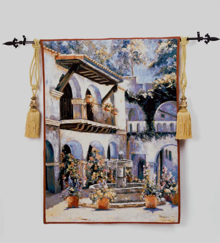 

Belgium tapestries, europeanism courtyard tapestry, corridor porch decoration, Mediterranean yard,140*105CM,GT-TY0053