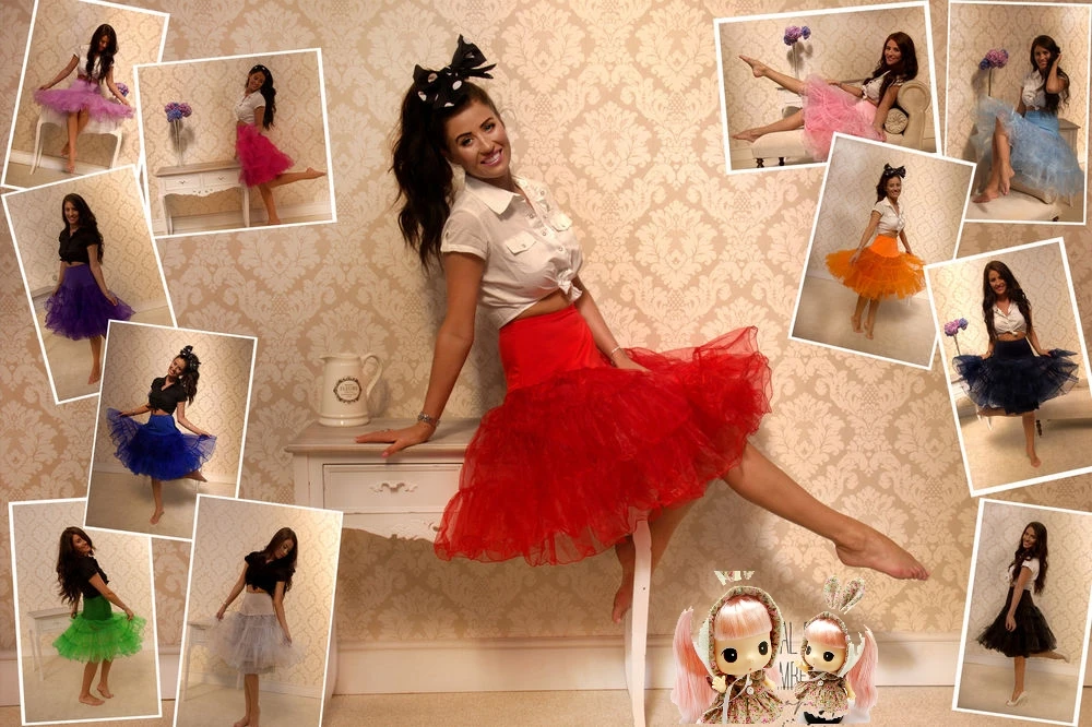 Пышная трапециевидная Юбка До Колена с оборками 15 цветов Нижняя юбка из