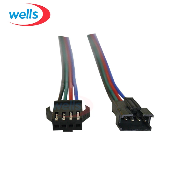 100 шт. 4 контактный разъем JST штекер гнездо кабель провод WS2801 LPD8806 RGB светодиодная