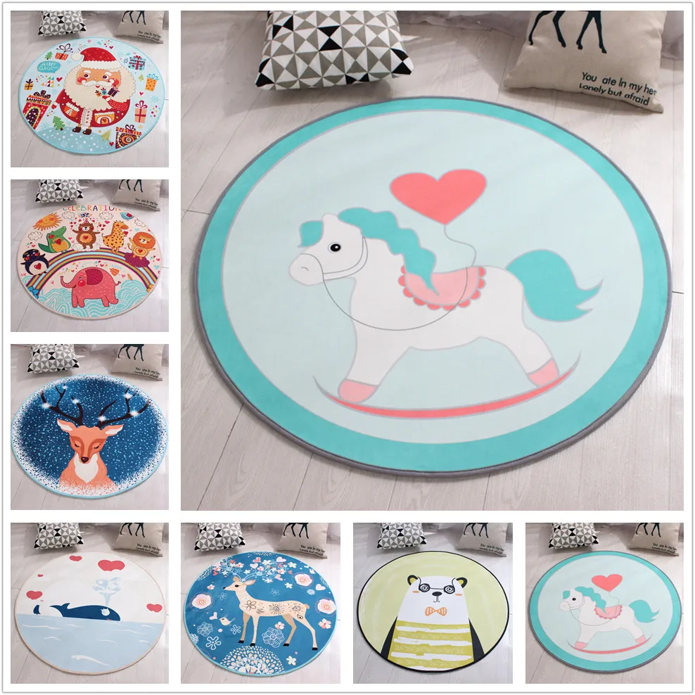 Unicorn Toy Trojan Area Rugs And Carpets for Kids Baby Home Living Room Round Large Bedroom Bathroom Yoga Toilet Door Bath Mats | Дом и сад