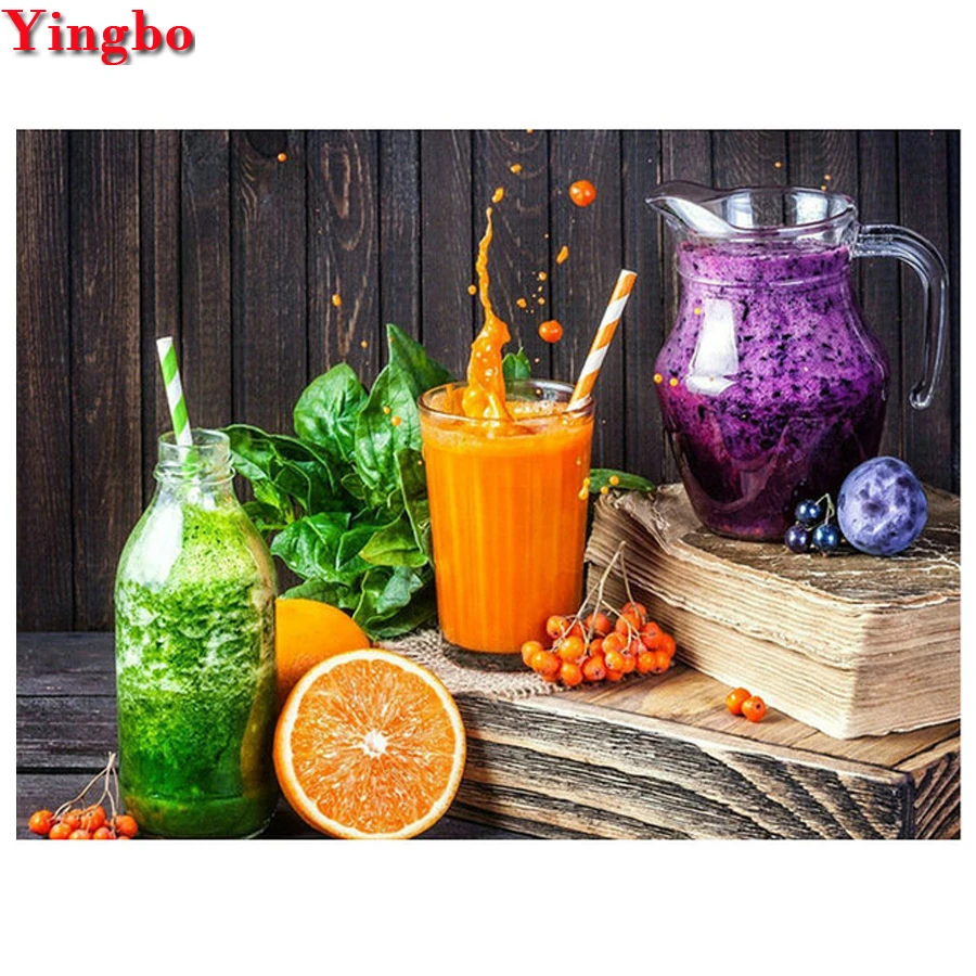 

Алмазная живопись «сделай сам», фрукты/овощи/сок, рукоделие, алмазная вышивка, полная круглая квадратная Алмазная мозаика, домашний декор