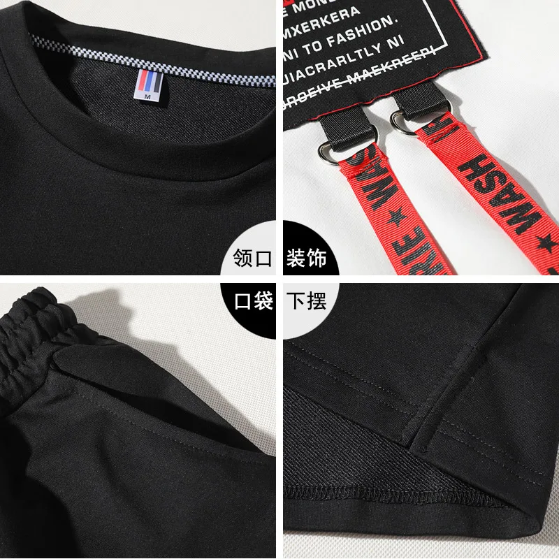 Костюм спортивный мужской короткий Повседневный с футболкой и штанами LBZ85 лето