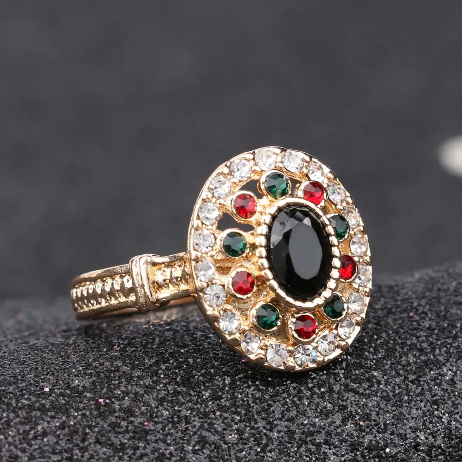 Женские винтажные кольца с кристаллами из искусственного циркония цветные