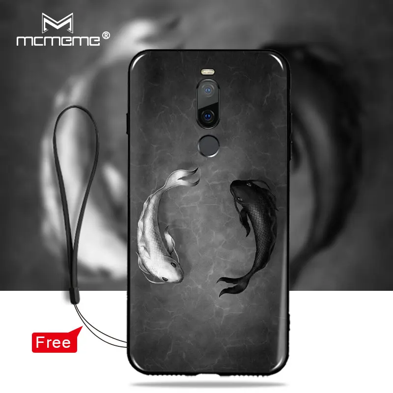 For meizu X8 Case Silicon Gossip fish Wood grain painting Soft TPU Back Cover x8 X 8 Phone bag shell |