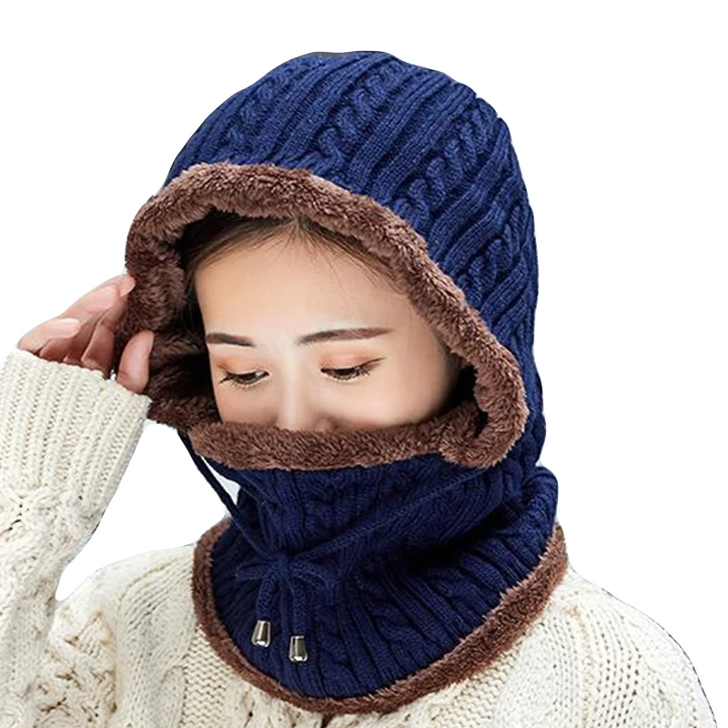 Зимняя вязаная шапка бини женский шарф Skullies Beanies Зимние головные уборы для мужчин и женщин шапки Gorras Bonnet маска брендовые шапки