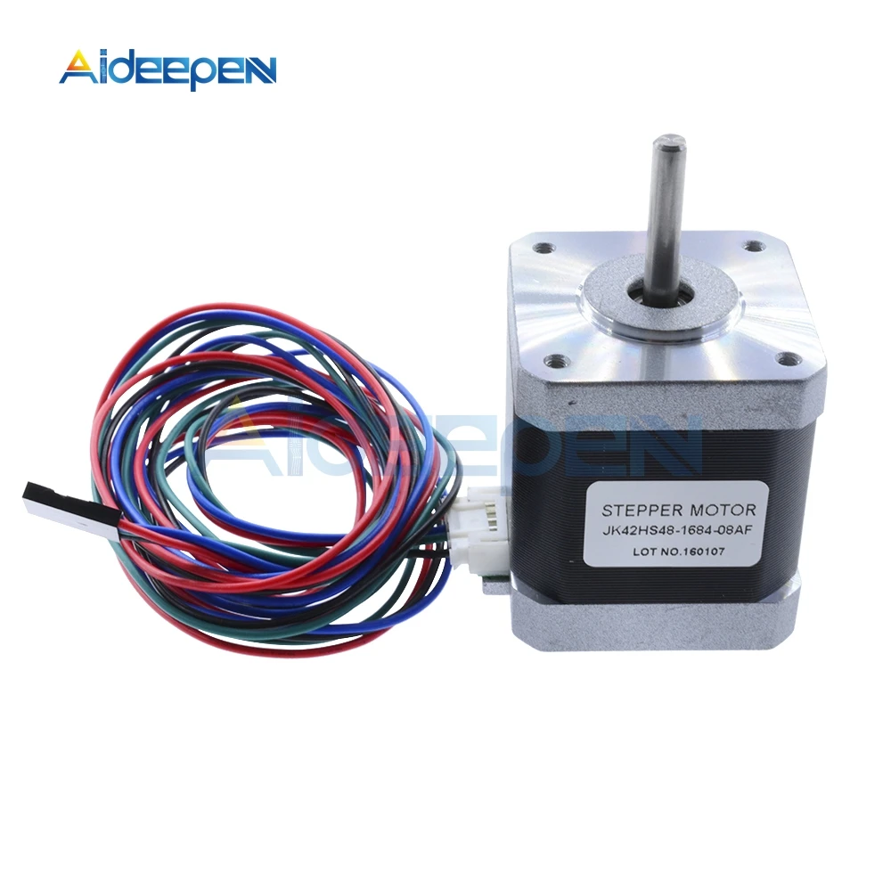 JK42HS48-1684 2A 12 V NEMA17 1,8 градусов 42 мм гибридный шаговый двигатель 4-проводной для DIY 3D-принтеры фрезерный станок с ЧПУ