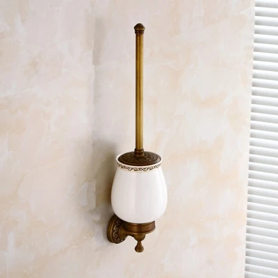 Toilet Brush Holder Антикварные аксессуары для ванной комнаты, настенный держатель для бумаги, вешалка для полотенец, туалетная щетка, мыльница, набор оборудования для ванной - Цвет: Toilet Brush Holder
