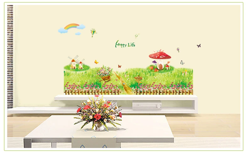 

The new grass mushrooms tree children room household adornment wall removable wall stickers 9072