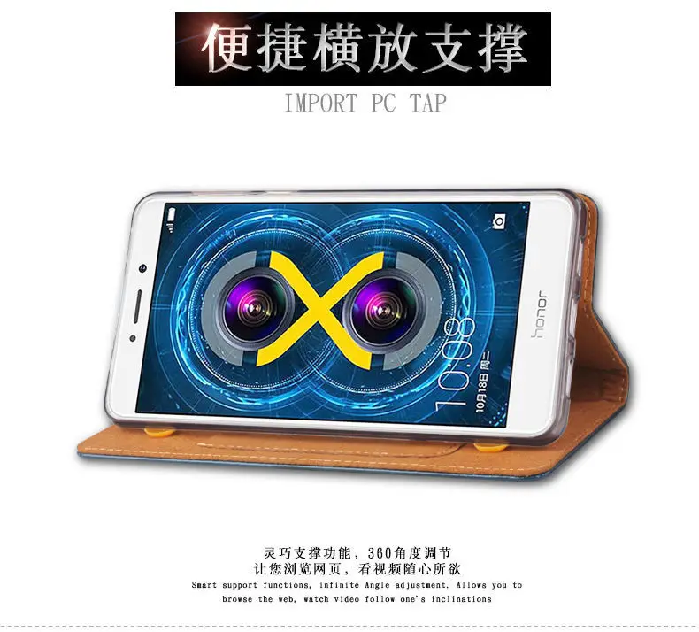 Роскошный чехол из натуральной кожи для Huawei Honor 6X aimak, искусственный кошелек с присоской и отделением для карт, чехол для Huawei Honor 6X