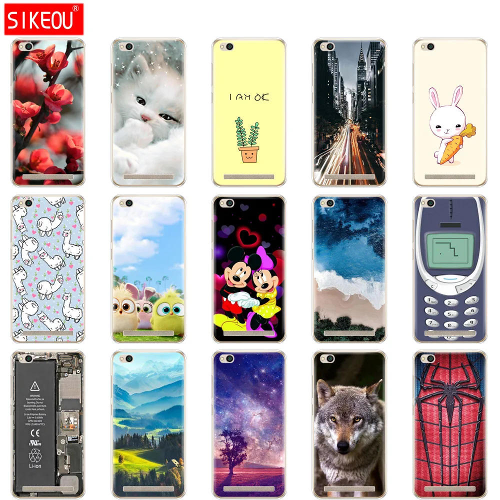 case for xiaomi redmi 5a cover silicon fundas capa cat flower cartoon |
