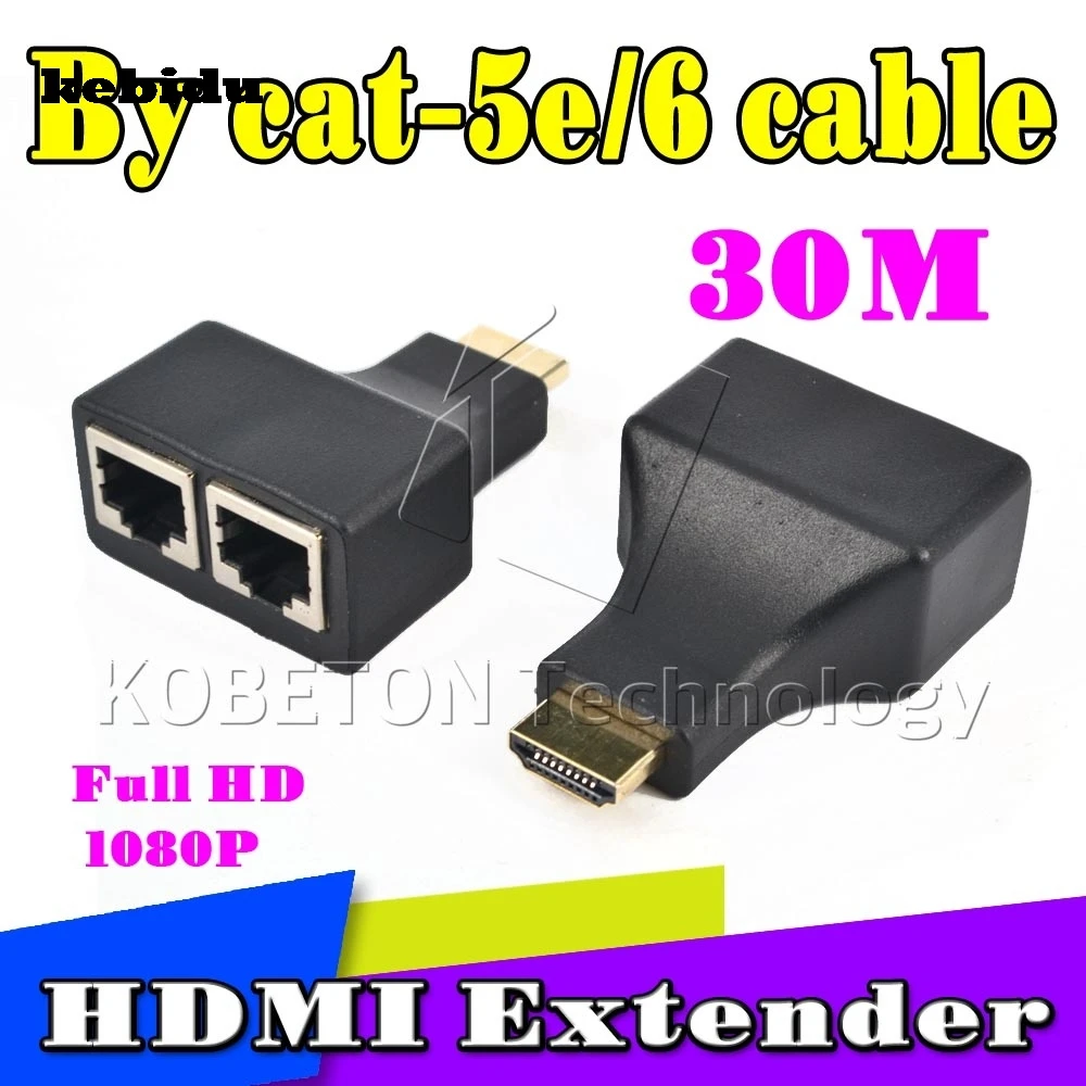 Удлинитель сетевого кабеля kebidu 1 пара HDMI-совместимый с двумя портами RJ45 кабели