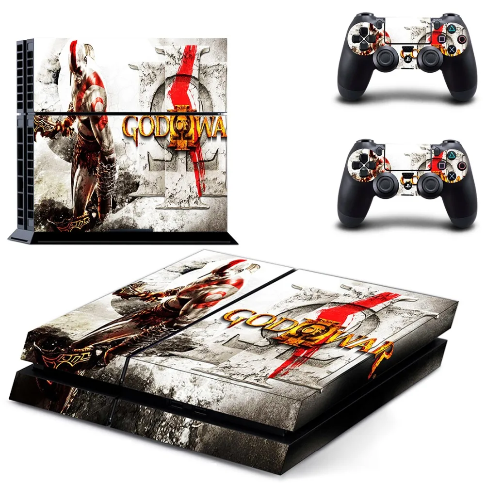 Виниловая наклейка на кожу игровой God of War PS4 для консоли Playstation 4 и 2 контроллера |