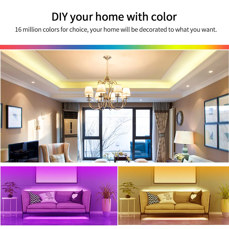 IWOOLE Smart Lighting LED Strip Light Controller WiFi IR RGB RGBW DC4.5V-25V 24 keys Remote Control Alexa Google Home Compatible | Лампы и