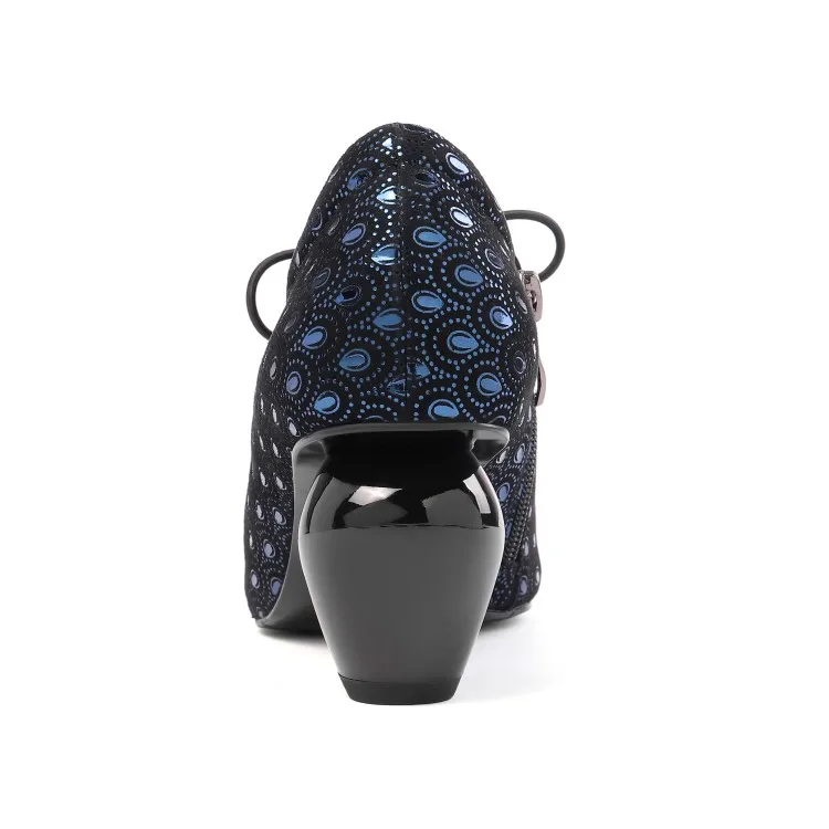 Женские туфли-лодочки из коровьей кожи на шнуровке с острым носком вечерние