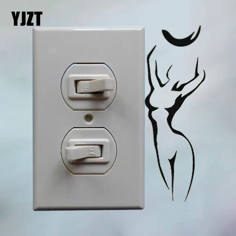 

YJZT Ball Gym Salon Training Body Sculpt Mural Wall Stickers Fashion Home Decor Light Switch Decal 8SS2313