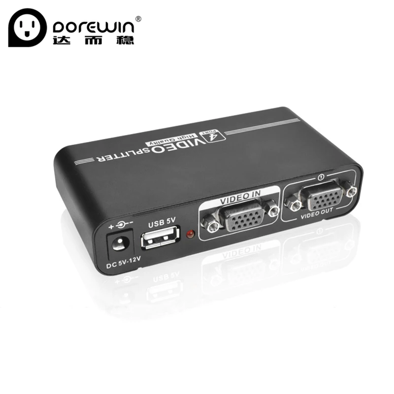 Dorewin 4 Порты и разъёмы VGA kvm-переключатель Video Splitter конвертер 1 Вход Box адаптер