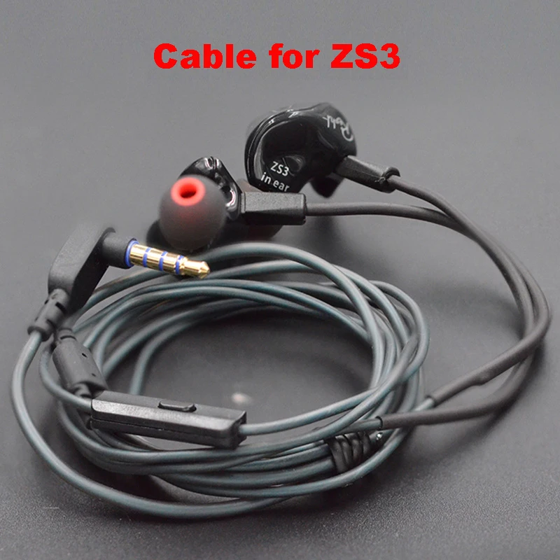 3 5 мм KZ ZS3 кабель для наушников 0 75 с микрофоном Auriculares аксессуары Fone de Ouvido