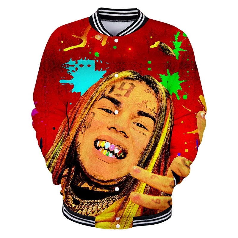 LUCKYFRIDAYF 6ix9ine модная бейсбольная куртка в стиле хип хоп 3d Мужская Женская толстовка