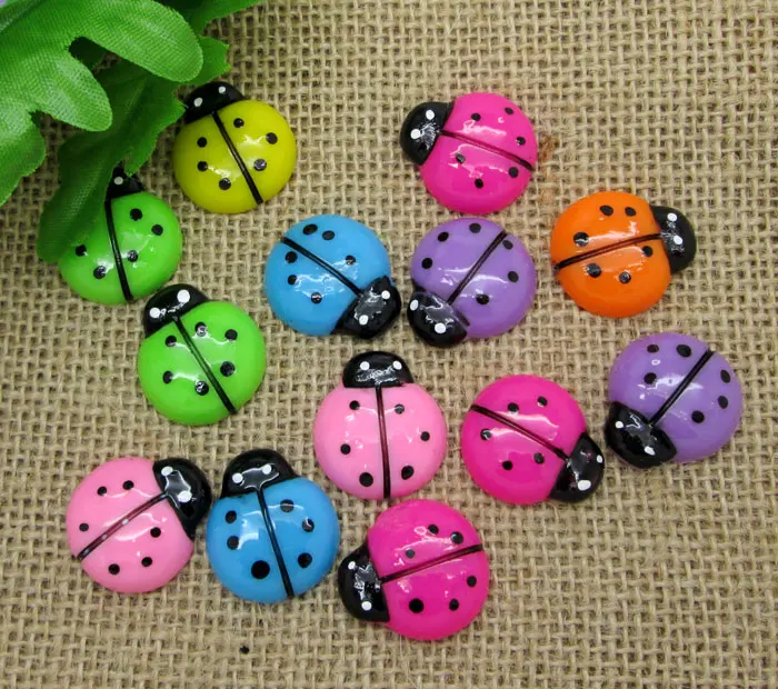 50 шт. смешанные жуки украшения из смолы милые бусины аксессуары для рукоделия