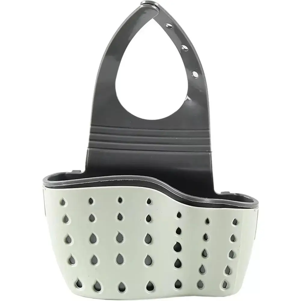 Sink Draining Hanging Basket Kitchen &amp Dining Adjustable Rubber Hollow-out Dish-washing Sponge Sucker Tank Rack Storage Bag | Дом и сад