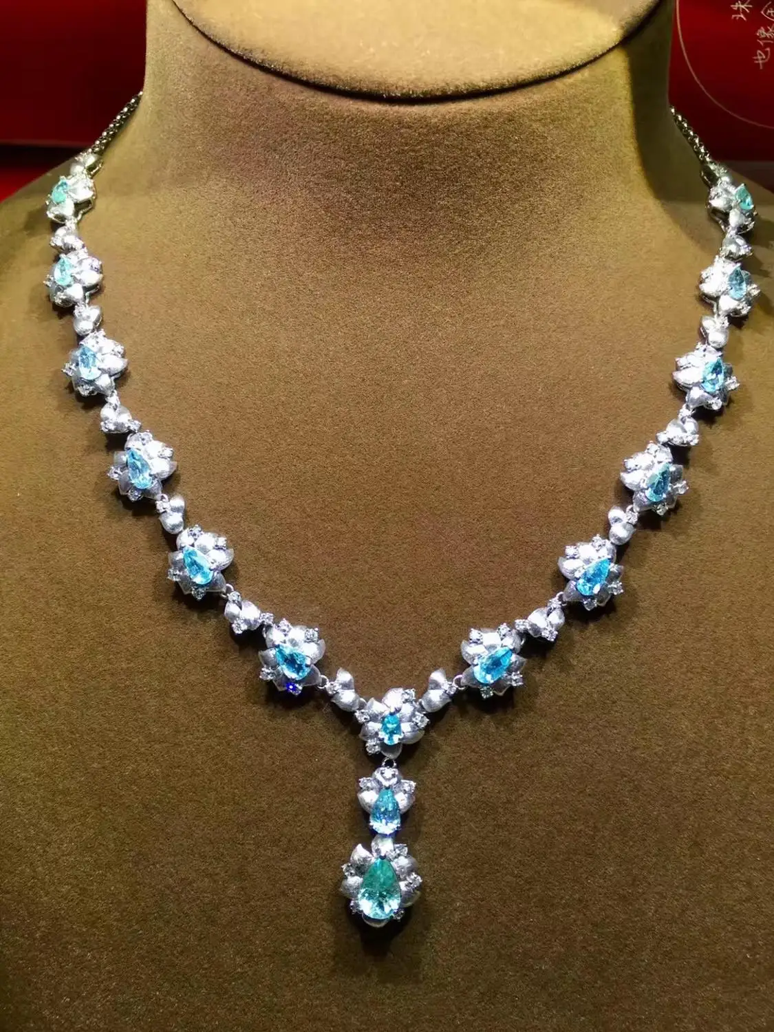 Турмалиновый кулон Paraiba из чистого золота 18 К натуральный турмалиновый