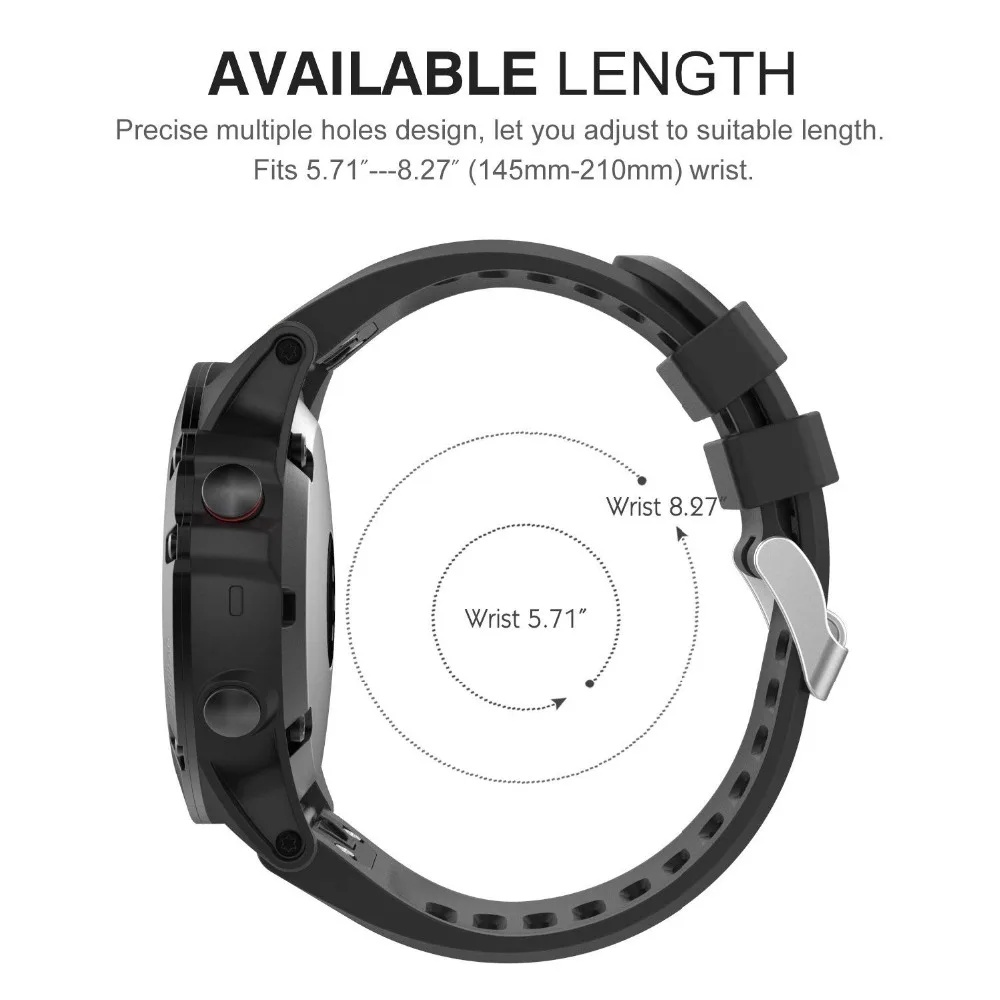 Ремешок для смарт-часов Garmin Fenix 5X/Fenix 3 HR сменный мягкий силиконовый