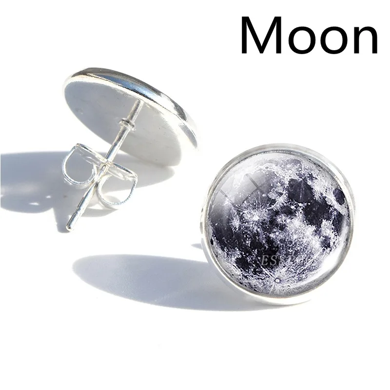 Солнечная система Moon Sun Earth Mars Jupiter серьги планета с покрытием женские стеклянные