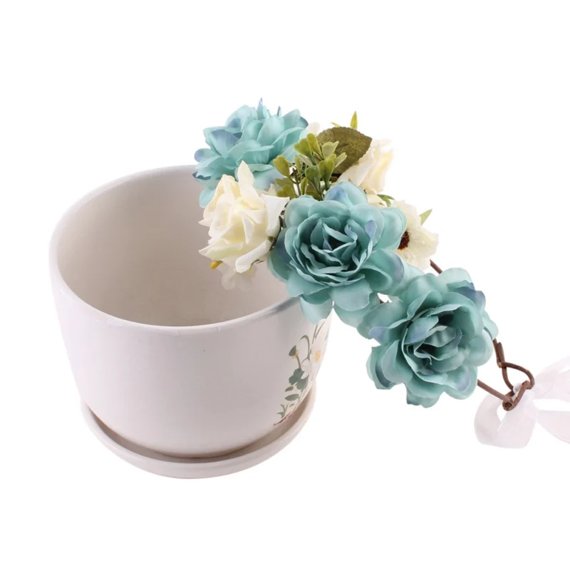 Headband Flower Crown Match Garland Hair Band Accessories for Mom anad Kids Flower Headband Newborn Baby Hot