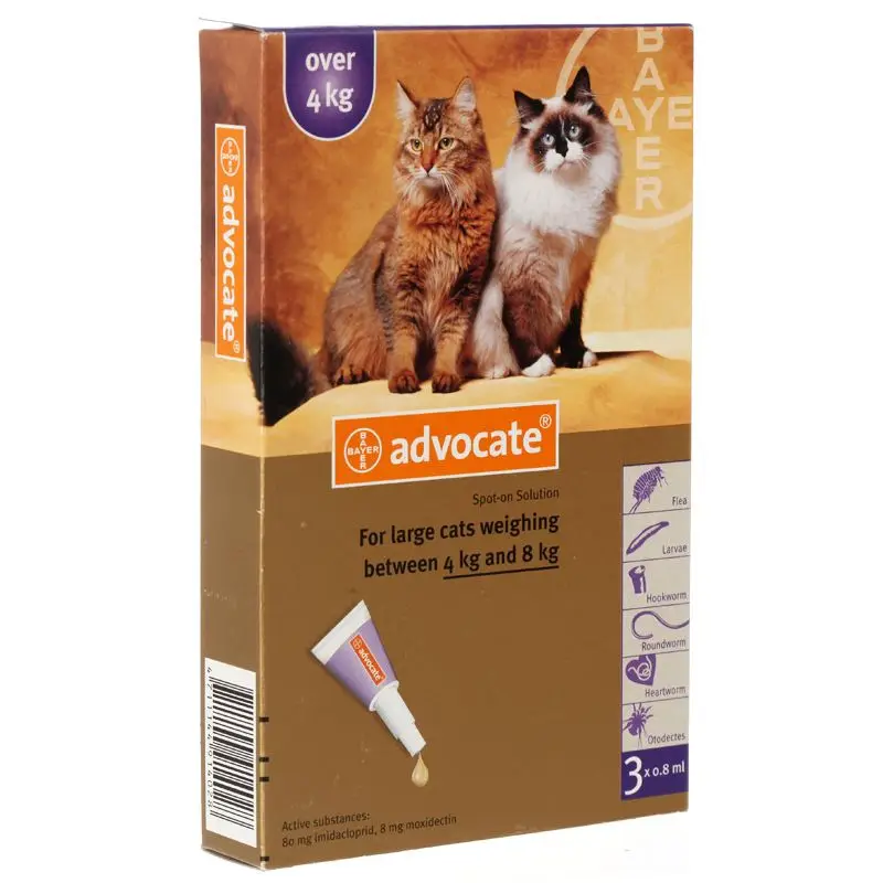 CAT 4-8kg 0.8ml Bayer защитника преимущество мульти K9 Advantix блохи, клещей и комаров предупреждения для кошки и собаки - Цвет: CAT 4-8kg 0.8ml