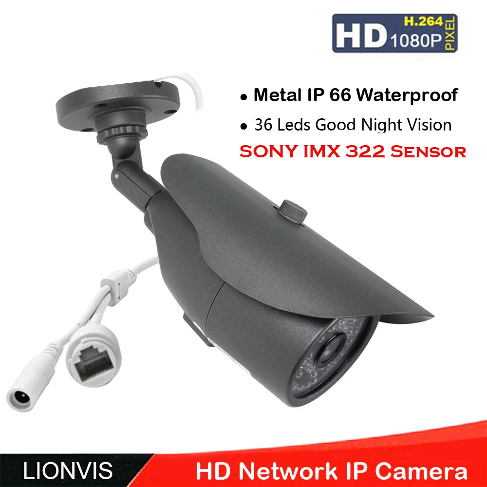 HD 1080 P IP-сети Камера 2.0 МП ONVIF 1/2. 8 &quotSony 322 Сенсор 36 ИК-подсветкой Ночное видение