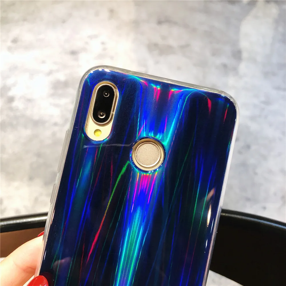 Чехол для Huawei Honor V9 V10 Aurora градиентный цвет сияющий мягкий силиконовый PhoneCase Y5 Y6 Y9