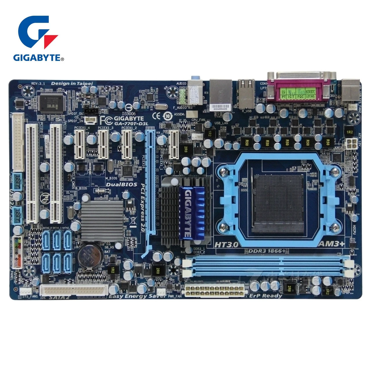 Материнская плата Gigabyte оригинальная материнская DDR3 для компьютера 770 770T D3L ЦП