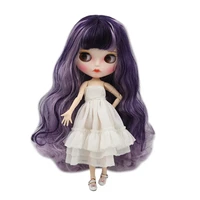 icy dbs blyth doll nude joint body 16 bjd with white skin purple mixed white hair and matte face bl1049169