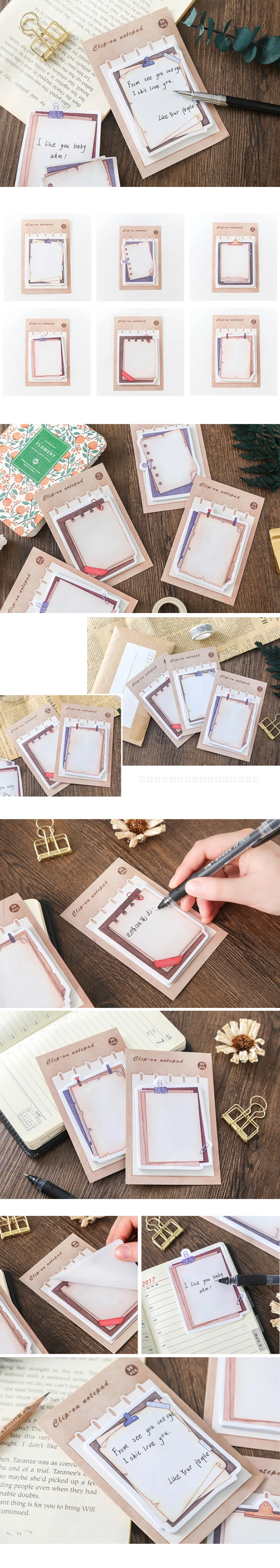 Винтажная желтая крафт-бумага Блокнот для заметок планировщик Стикеры для заметок kawaii канцелярские принадлежности pepalaria офисные школьные принадлежности