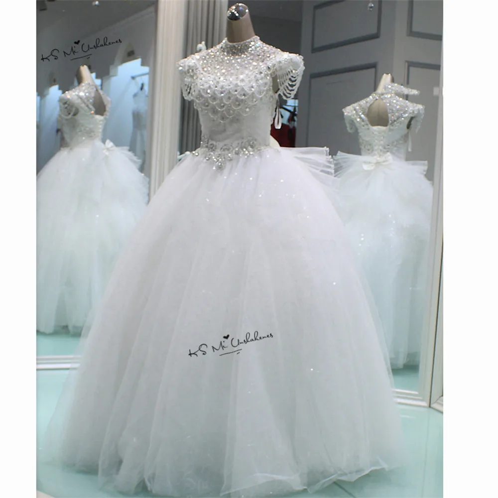Роскошное Свадебное платье принцессы Vestido de Noiva 2018 Стразы женское бальное