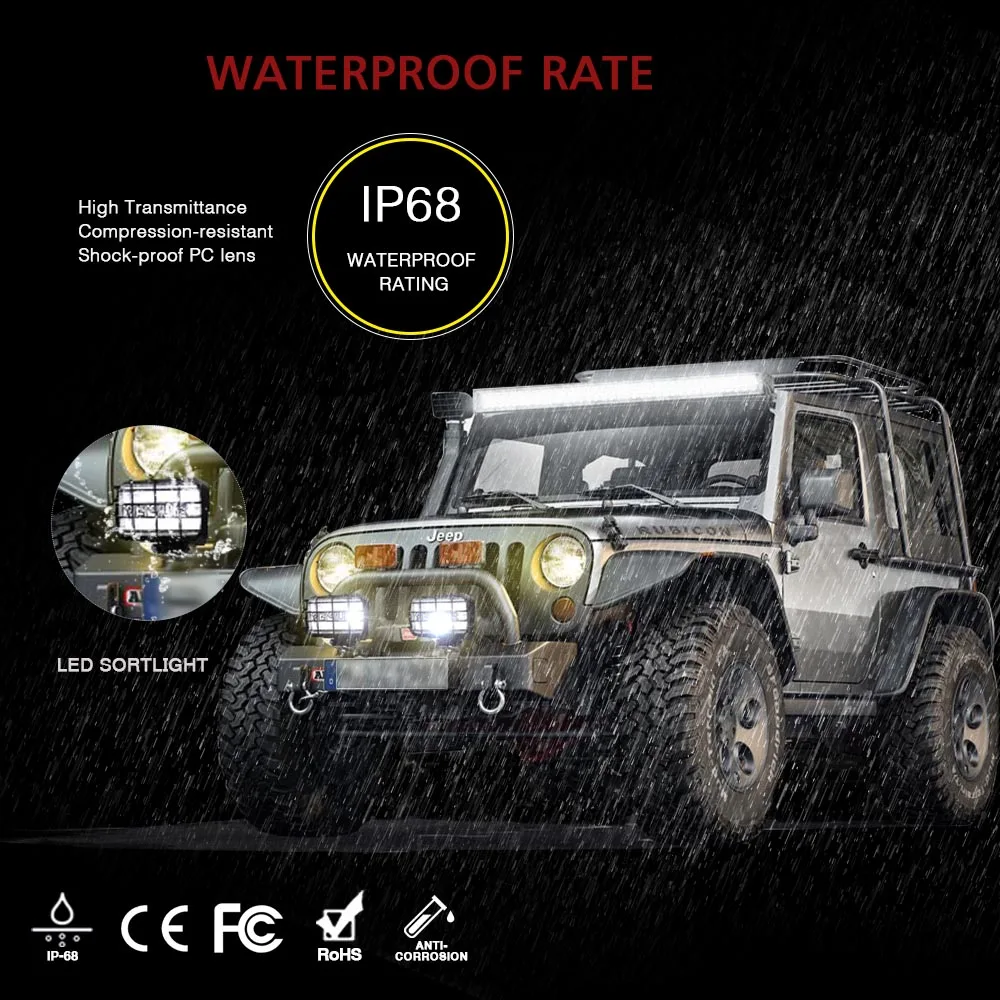 CO LIGHT Led 12 Volt 40W Additional Lights 4X6 Leds Off Road 4X4 Auto Light Spot 4D for Lada Niva Uaz Tractor Jeep Wrangler Boat |