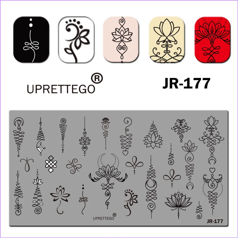 JR177 Штамповочная пластина из нержавеющей стали, шаблон, английская фраза, Геометрическая леди, винтажный цветочный линейный животный инструмент для ногтей, JR171-180 - Цвет: JR177
