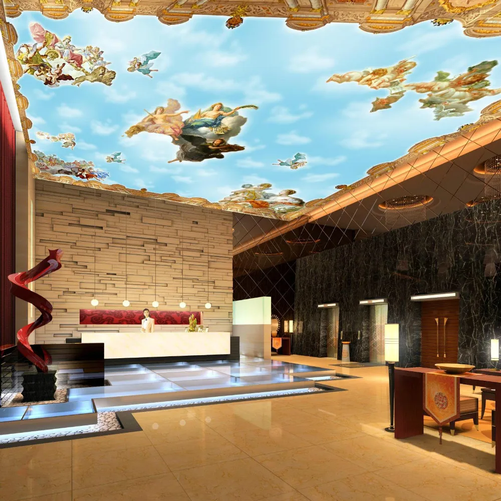 

Regilion Angels 3d papel de parede 3d Wall Ceiling murals wallpaper for Ceiling 3d Photo Murals wall paper