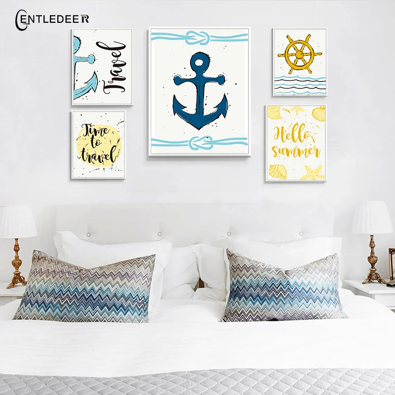 Постеры в современном скандинавском стиле постеры с принтом виде моря Картина на