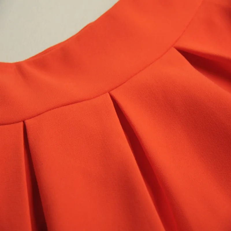 Весна 2019 новинка Женская специальная модная оранжевая красная плиссированная